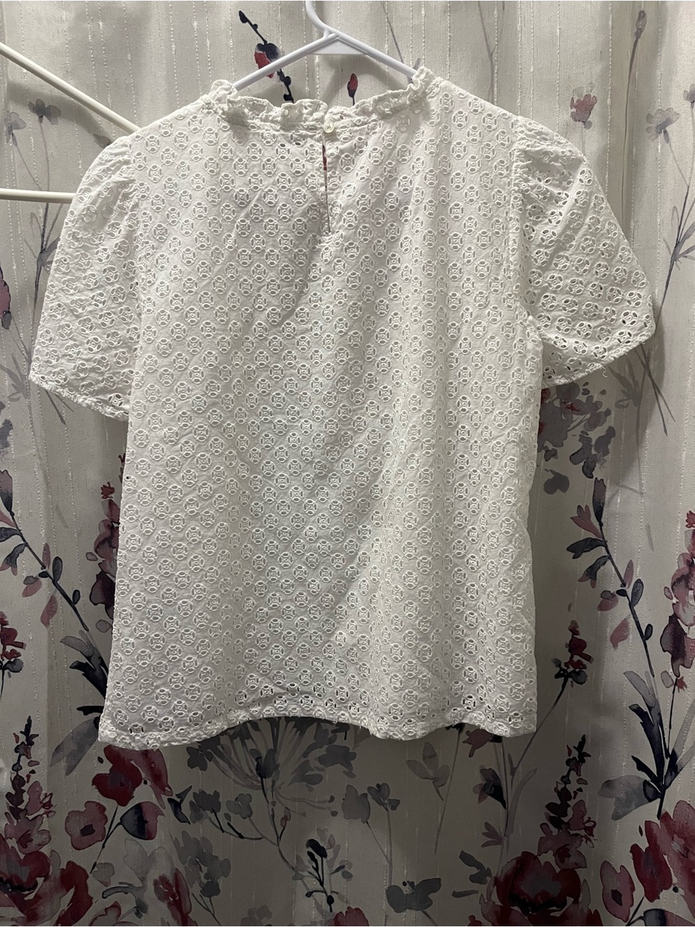 J. Crew White Eyelet Puff-Sleeve Blouse - Picture 4 of 4